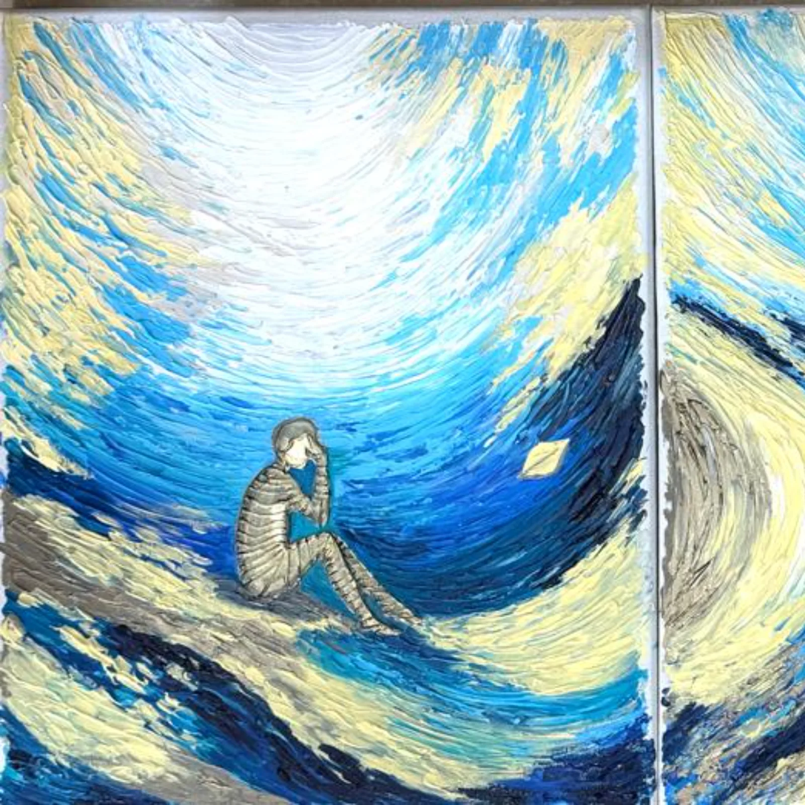Ascend( Abstract Triptych) by Shanti Satyan