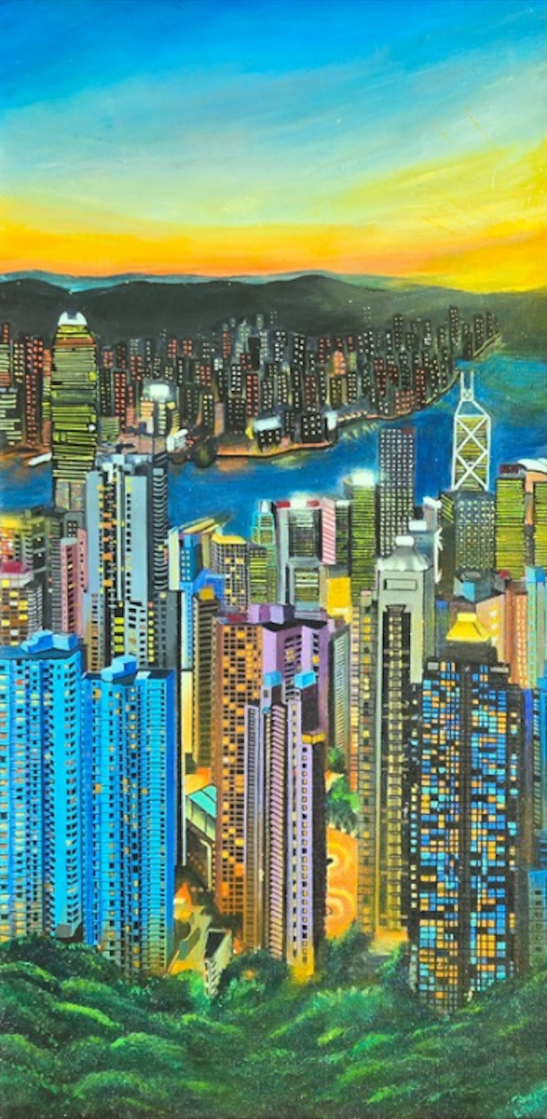 CITY OF LIGHT: SUNRISE OVER HONGKONG. by Rajashree Khairnar
